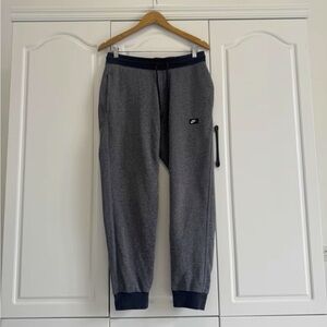 Nike Men's Dark Gray Joggers with Navy Accents